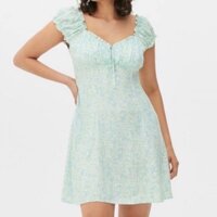 Đầm hoa nhí tay nhún xuất dư xịn