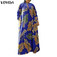 Đầm Hoa Tay Lửng Cổ Tròn Thời Trang vintage Cho Nữ