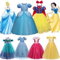 Đầm Hóa Trang Công Chúa Belle / Rapunzel / Cinderella / Anna / Elsa Xinh Xắn Cho Bé Gái