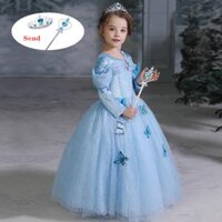 Đầm Hóa Trang Công Chúa Elsa Tay Dài Cho Bé Gái