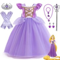 Đầm Hóa Trang Công Chúa Rapunzel Cho Bé Gái 2-8 Tuổi