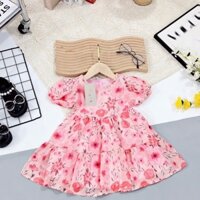Đầm Hoa Voan Tơ Xinh Xắn Cho Bé Gái 1-5 Tuổi