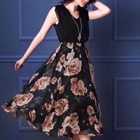đầm hoa xoè cao cấp LT04