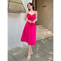 đầm hồng 2 dây