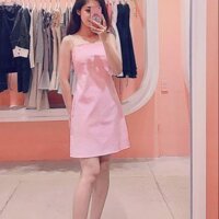 Đầm hồng 2 dây,