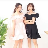 Đầm hồng baby 2 dây hở vai