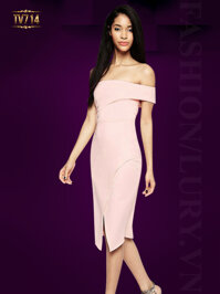 Đầm hông trễ vai xẻ tà thân trước quyến rũ TV714