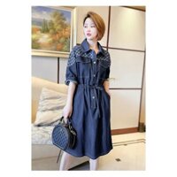 ĐẦM JEAN DENIM PHỐI CARO, Đầm Jean Nữ Cá Tính, Đầm Nữ Sang Chảnh