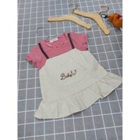 Đầm jean yếm sọc đỏ Baby 940