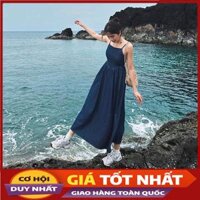 Đầm Jeans Maxi 2 Dây Dáng Xòe Hàng Quảng Châu M3017 - Violet