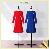 Đầm Katosa Tay Dài Rập Ly 2 Màu