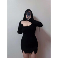 Đầm khoét ngực tay dài 55-100kg