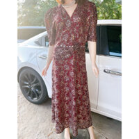 Đầm kim sa trung niên siêu đẹp Hàng có sẵn giao ngay Giá 390k  chuyên hàng thiết kế