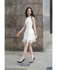 Đầm Lai Ren Cột Nơ Eo - 2231
