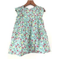 Đầm lanh (tole) tay cánh bèo nhún cho bé gái