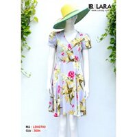 Đầm LARA tim chéo xám hoa