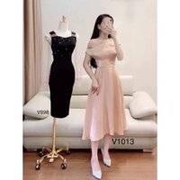 Đầm lệch vai voan lụa sang chảnh