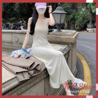Đầm Len 2 Dây Maxi Màu Trơn
