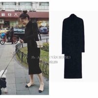 Đầm Len Dáng Dài Ôm Body Váy Len Tăm Body Cổ Lọ Dáng Dài Co Dãn 4c