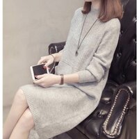 Đầm Len dáng suông cổ 3 Phân chất Len Dày Mịn Thời Trang Thu Đông Slinen – 220.000vnđ