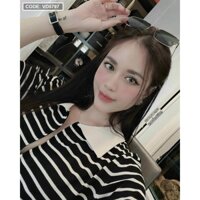 Đầm len nữ cổ bẻ phối dây kéo