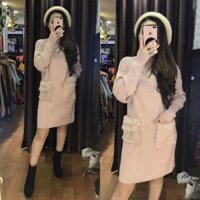 Đầm len túi lông