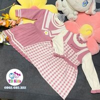 Đầm Len, Váy Len Tiểu Thư Cho Bé, Váy Len Bé Gái Cao Cấp, Đầm Len Hàn Quốc - TD KIDS