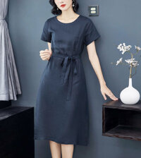 Đầm linen dáng suông - Đầm suông trung niên ARCTIC HUNTER chất đũi mềm mát AH84 - M