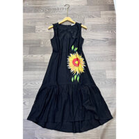 đầm linen vẽ tay