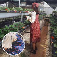 Đầm Local Brand Là Hoa Chất Kate Hai Dây Họa Tiết Hoa Nhí Style Vintage [CHÍNH HÃNG]