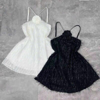 ĐẦM LÔNG VŨ PHỐI DÂY KIM TUYẾN CUỐN BÔNG CỔ