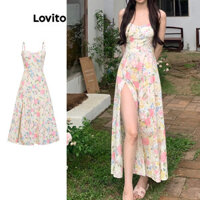 Đầm Lovito xẻ tà họa tiết hoa nhí phong cách Boho dành cho nữ L79AD072