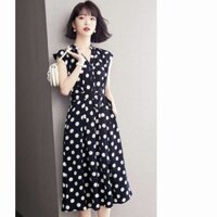 Đầm lụa bi xoè dây thắt eo tay con MLXL [Kèm ảnh thật]