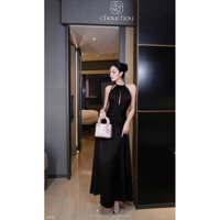 Đầm lụa cổ yếm ( kèm ảnh thật)