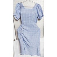 Đầm lụa dây rút