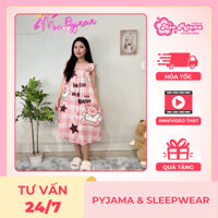 Đầm lụa ngủ, váy ngủ đẹp,đầm ngủ dễ thương,đồ ngủ lụa lạnh cao cấp cánh tiên mát nhiều họa tiết [56]