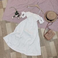 ĐẦM LỤA SATIN TAY RỚT