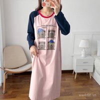 Đầm mặc ở nhà cho bà bầu mùa xuân và mùa thu, đầm cho con bú ngoài trời, đầm cho con bú mùa thu, đầm sữa cỡ lớn, đầm dài rộng trên đầu gối