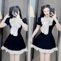 Đầm mango phối bèo nơ