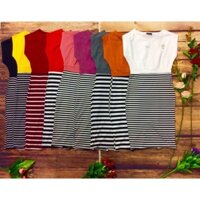 Đầm màu phối tùng sọc