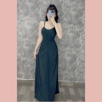 Đầm maxi 2 dây nhúng eo nhẹ chất thun lạnh
