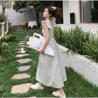 Đầm Maxi 2 Màu Chun Ngực Tay Cánh Tiên Thời Trang