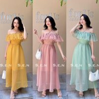 ĐẦM MAXI BÈO BẸT VAI 3 MÀU SẴN MÚT NGỰC CÓ DÂY CỘT CỔ VẢI VOAN BÔNG SIÊU ĐẸP (ẢNH THẬT TRẢI SÀN)