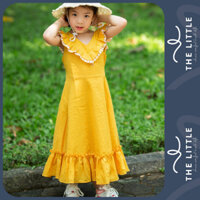 Đầm Maxi Cho Bé Gái 2-8 Tuổi, Đầm Maxi Dáng Dài Đi Biển Cho Bé, Thiết Kế Không Tay Kèm Cổ Chữ Tim Thoáng Mát, Phù Hợp