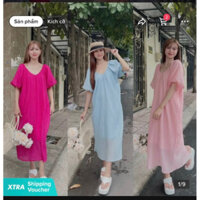 Đầm Maxi Cổ Chữ V Tay Bồng Xinh Xắn PN07