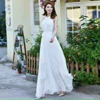 ĐẦM MAXI DÀI CỔ XẾP LY SIÊU ĐẸP