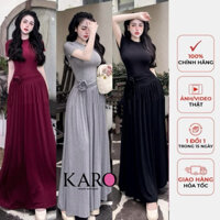 Đầm maxi dài hoa bụng larong  K4030 - CAROTSHOP