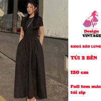 Đầm maxi dài tay ngắn ôm body , váy nữ xoè đi biển đi dự tiêc màu đen đi tiệc cưới sang chảnh VD985 -HMD