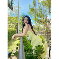 Đầm maxi dài Voan bèo có mút ngực sang chảnh