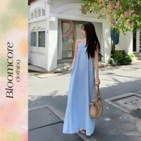 Đầm Maxi Dáng Dài Hoạ Tiết Kẻ Sọc, Váy Yếm Hở Lưng Thời Trang Mùa Hè Đi Biển Dạo Phố